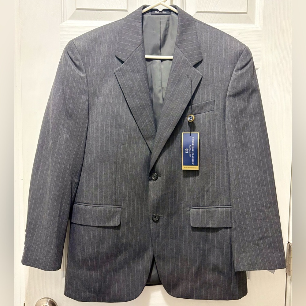 NWT Cambridge Classics Men’s Charcoal Suit Blazer size 38S